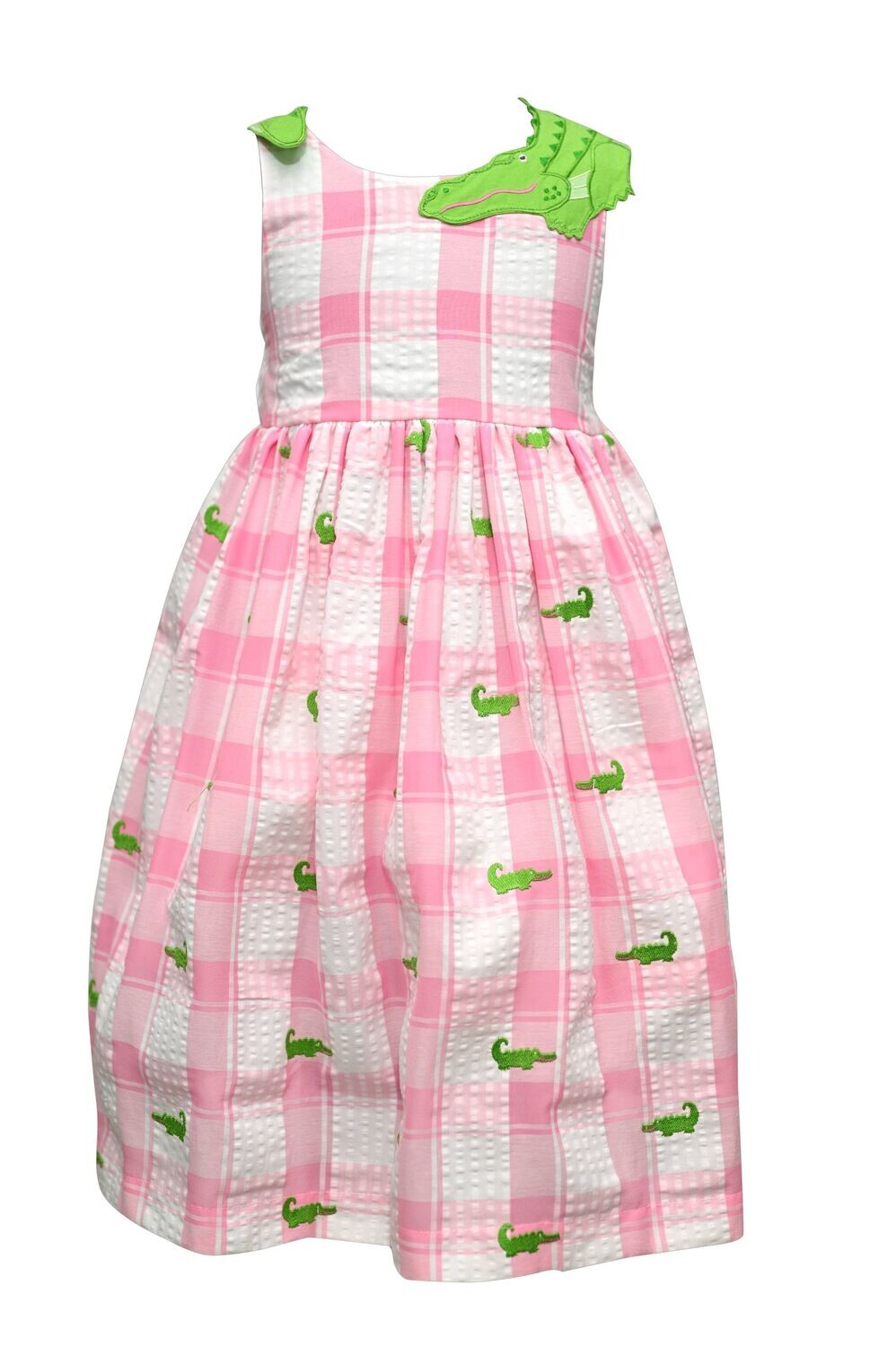 All Over Embroidered Alligator Back Dress