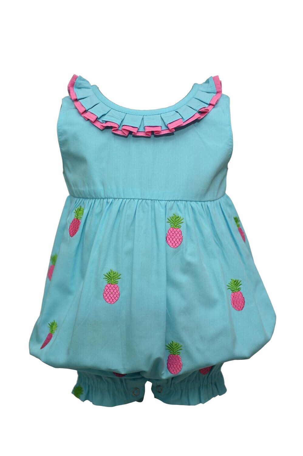 All Over Embroidered Pineapple Romper