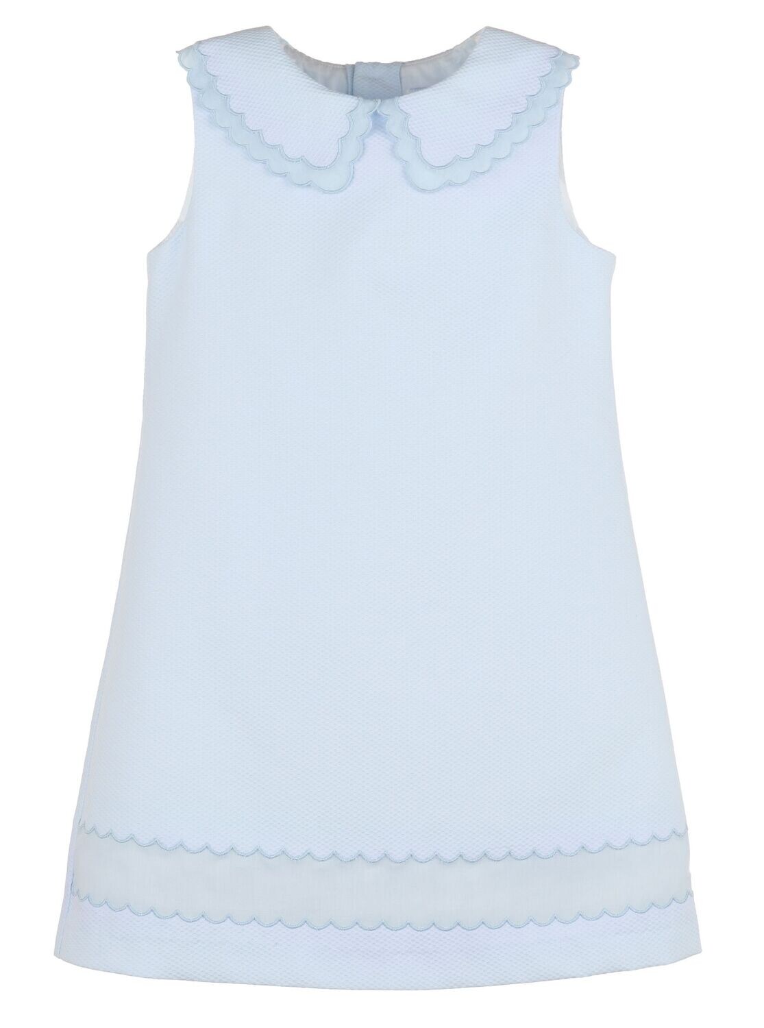 Insert Scallops Dress - Blue