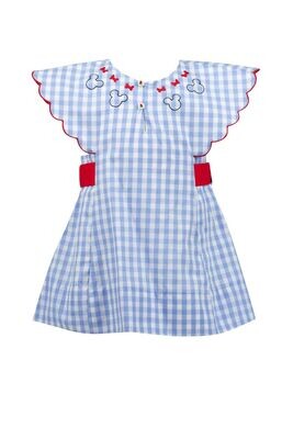 Mouse Ears Dress- Red/white/blue