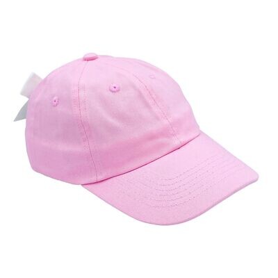 Girls Pink Customizable Bow Baseball Hat