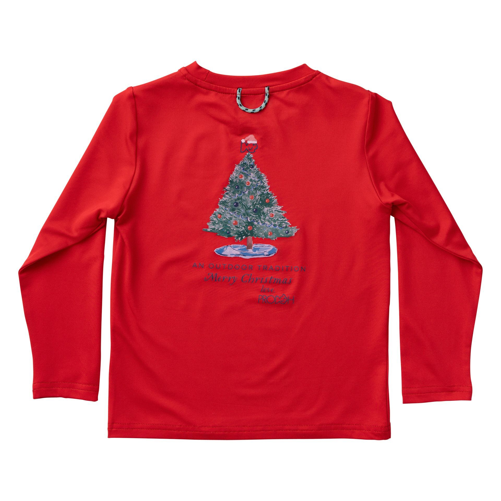 Watermelon Long Sleeve Pro Performance Fishing Tee w/ Christmas Tree