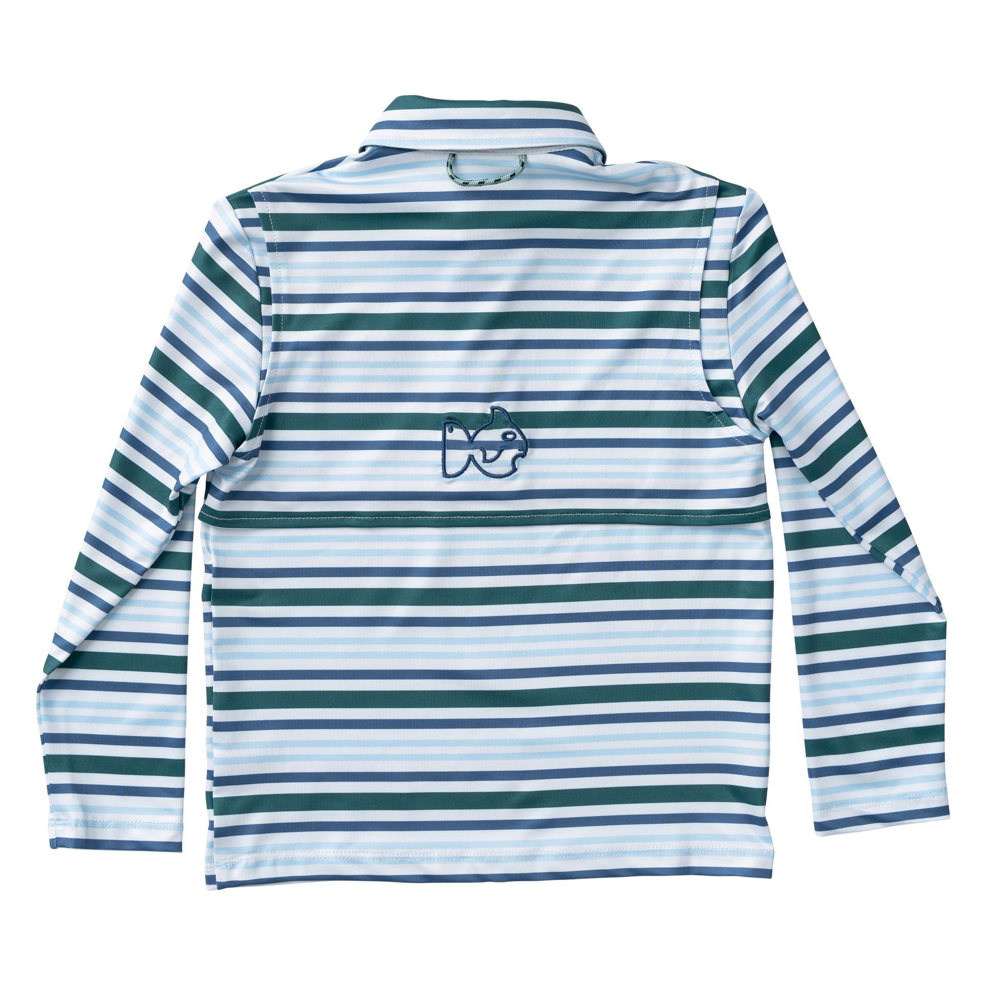 Blue Spruce Stripe Performance Polo L/S
