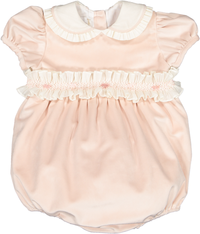 Powder Pink Velvet Romper