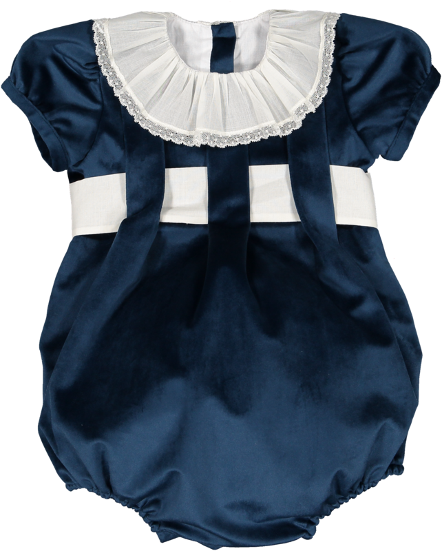 Mysterious Blue Velvet Romper