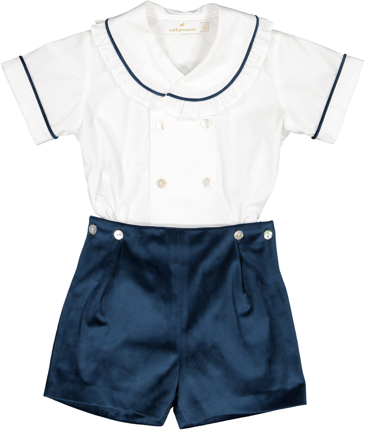 Mysterious Blue Velvet Boy Set