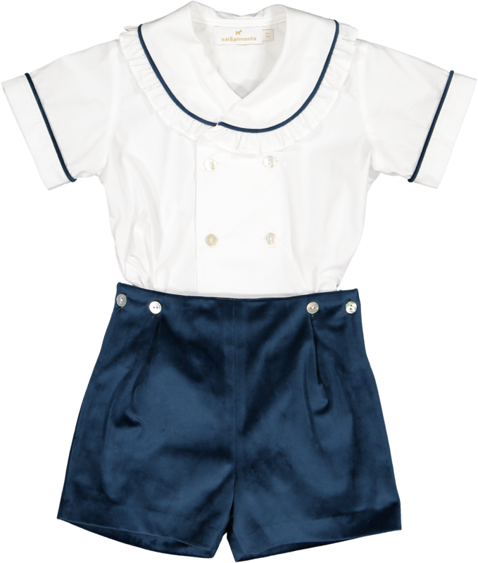 Mysterious Blue Velvet Boy Set