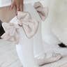 Abigail Satin Bow Socks - Champagne