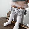 Abigail Satin Bow Socks- Silver