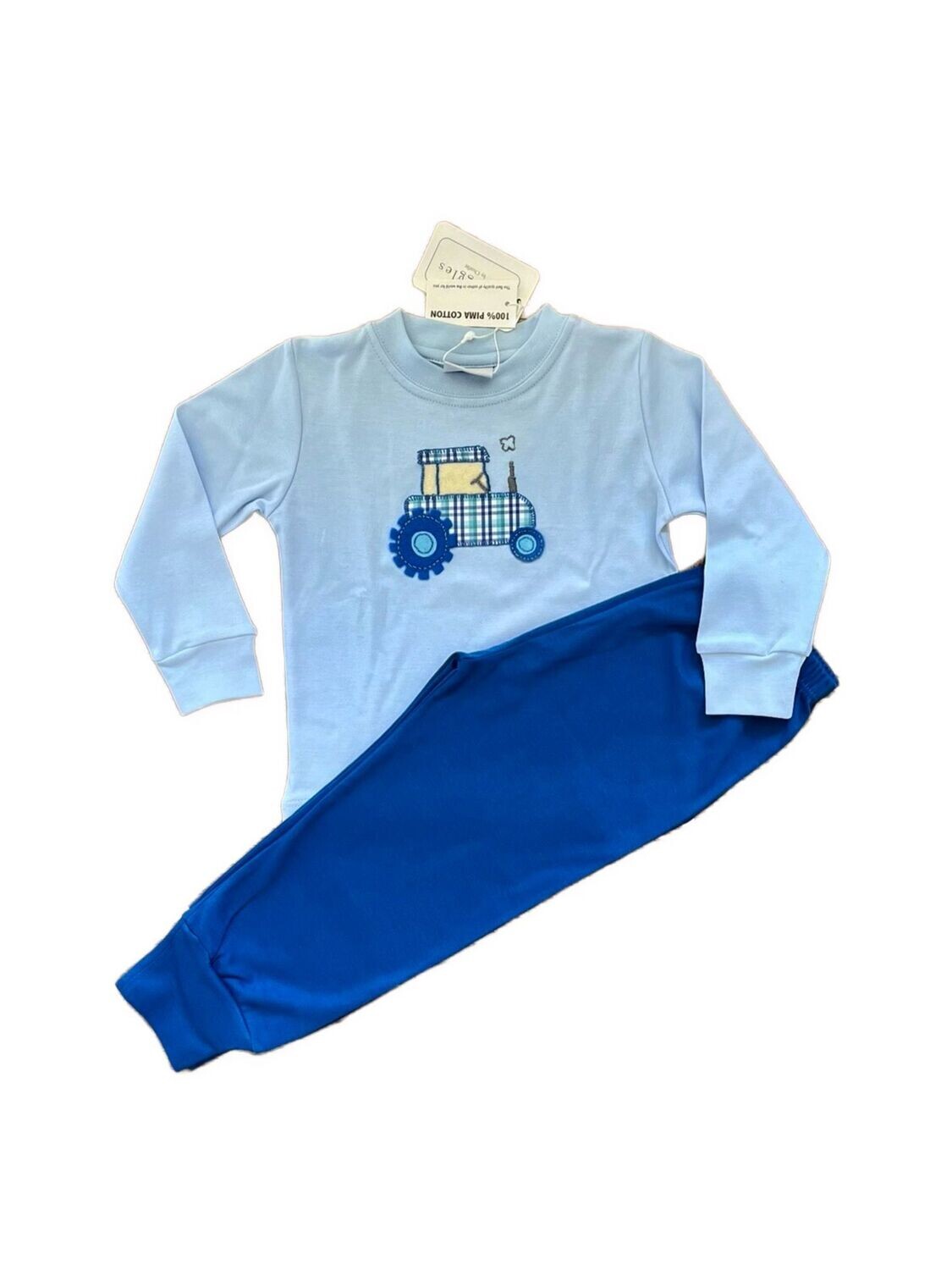 Plaid Tractor L/S Pant Set