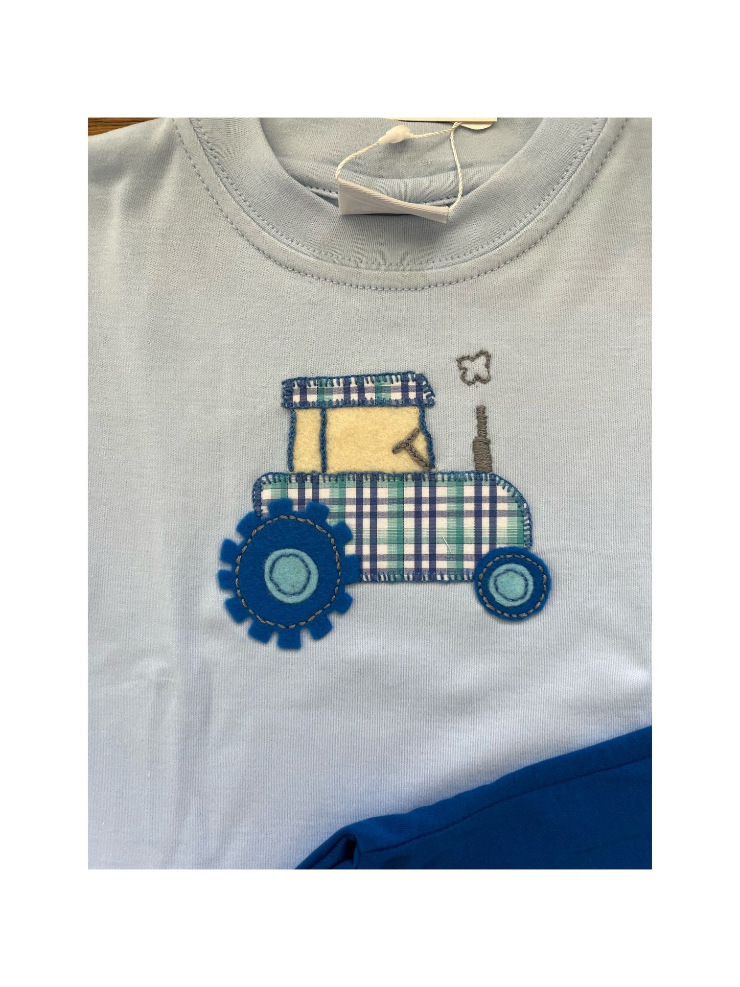 Plaid Tractor L/S Pant Set