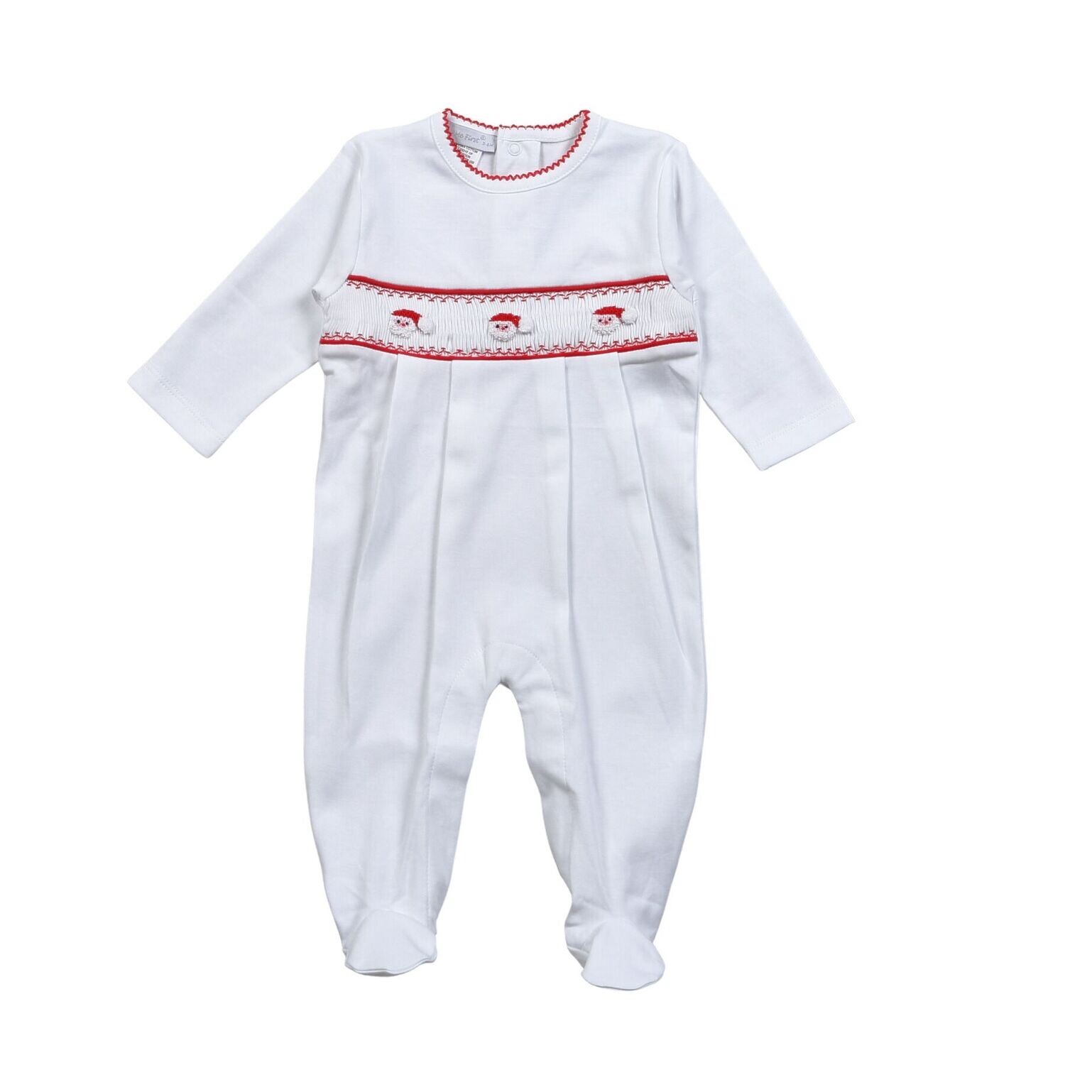 Smocked Santa Face Footie