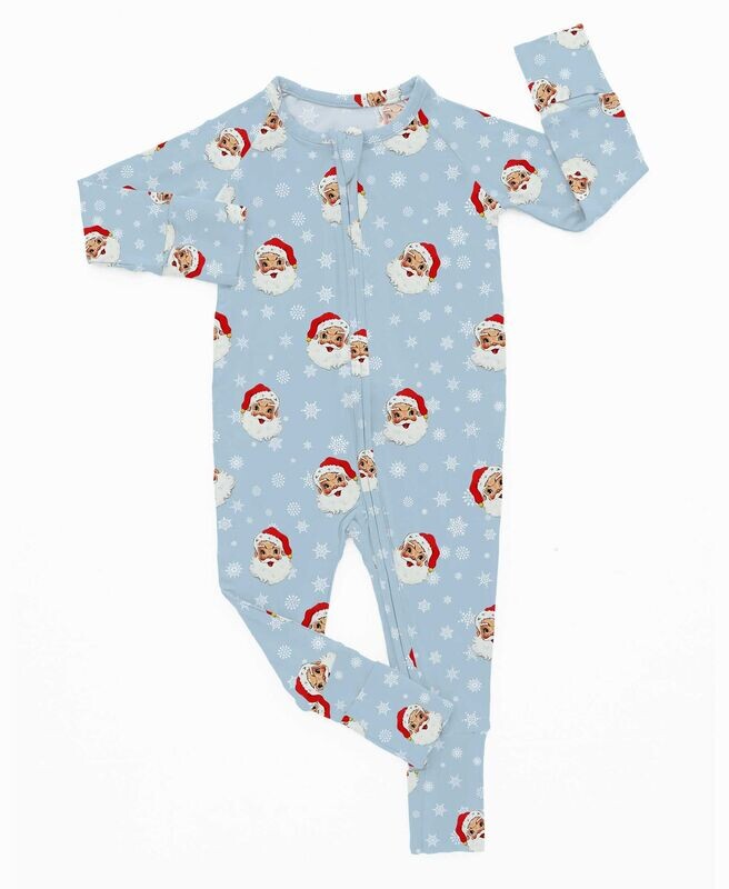 Blue Vintage Santa Zip PJ