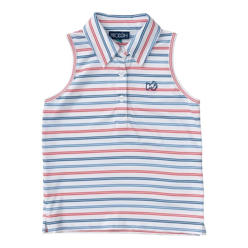Sleeveless Pro Performance Polo-USA Stripe Sleeveless Pro Performance Polo-USA Stripe