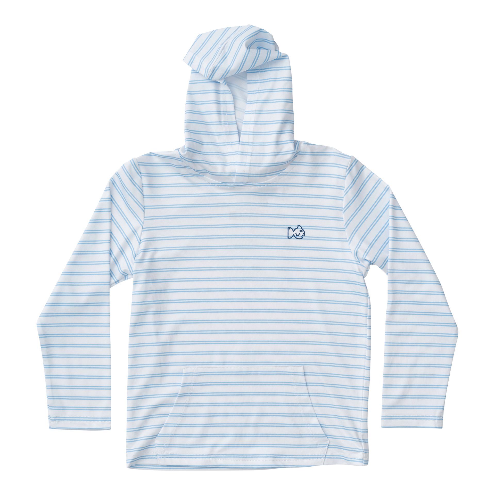 Pro Performance Hoodie Fishing Tee-Placid Blue Stripe