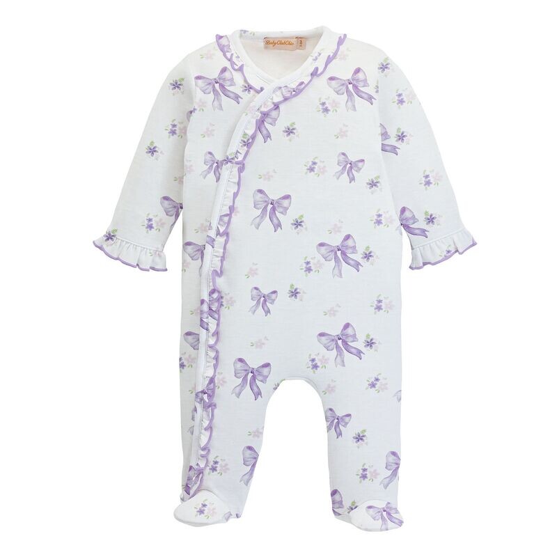 Lavender Bows Footie w/ Ruffle