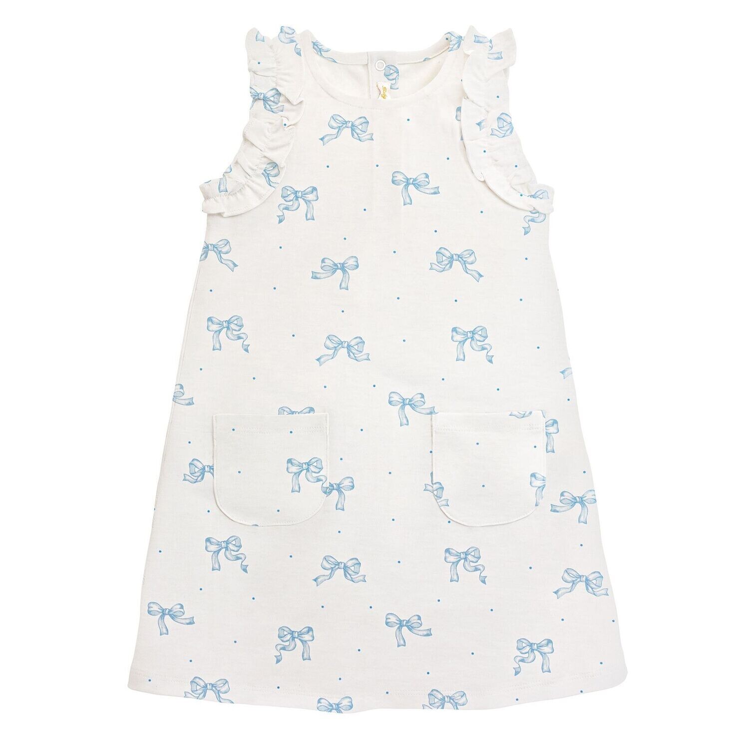 Pretty Bows - Blue Toddler Dress w/ Ruffle, Size: 2