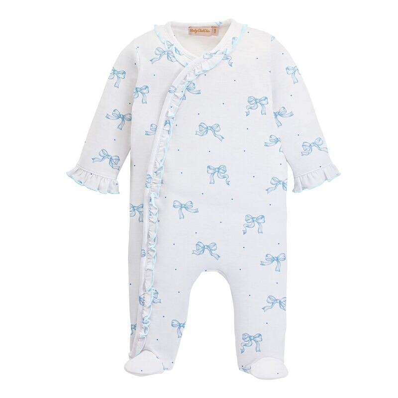 Pretty Bows - Blue Footie w/ Ruffle
