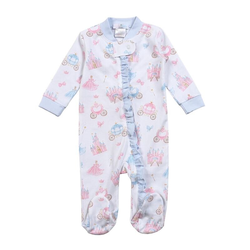 Princess & Castles Pima Zipper Footie w/ Ruffle
