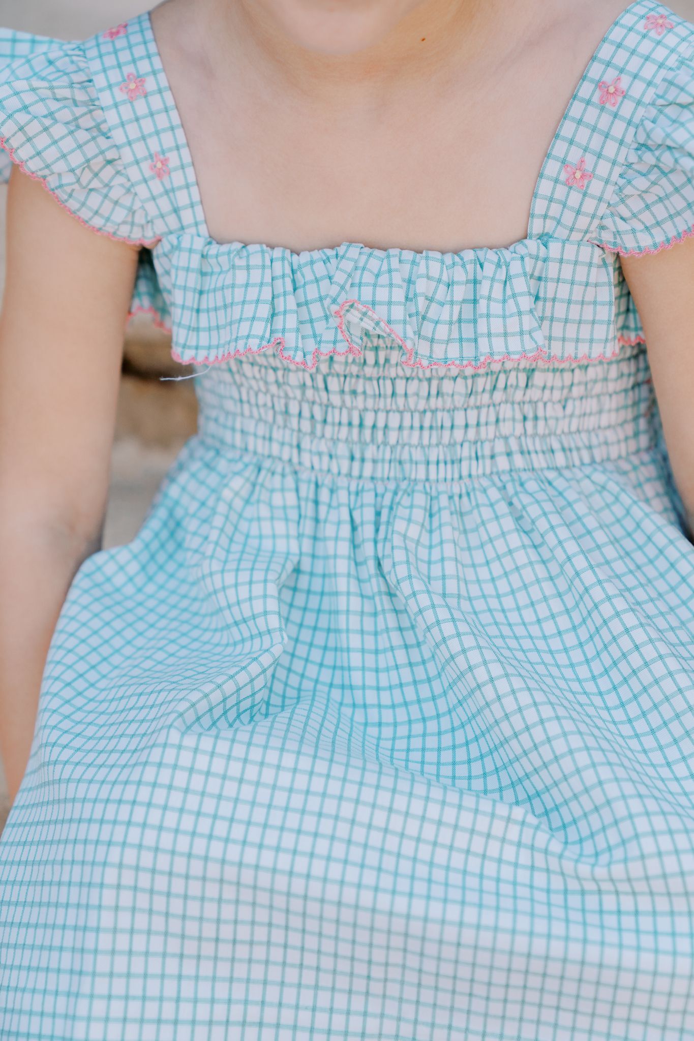 Rosemary Green & White Check Dress