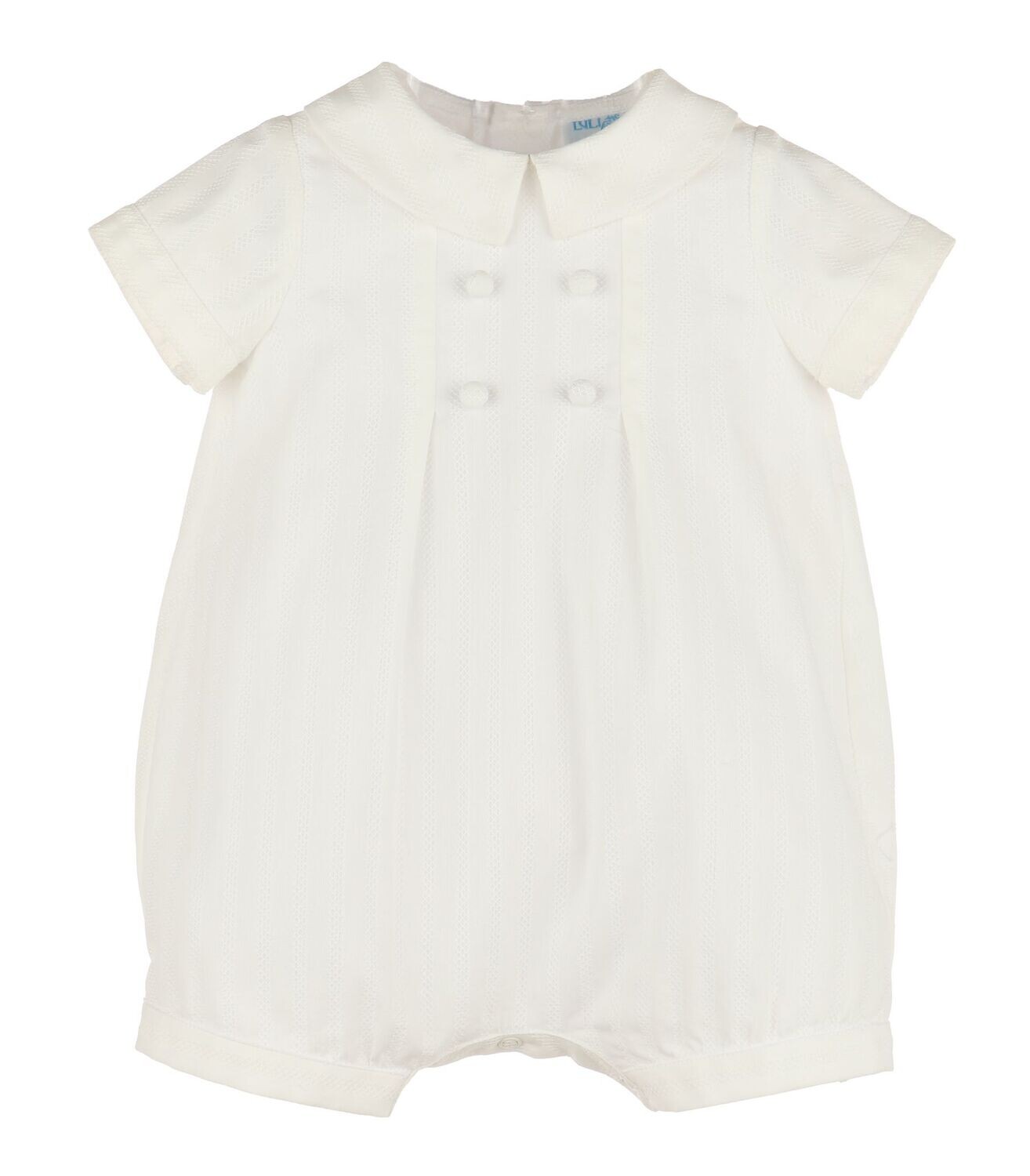 White Embro Boy Romper - White