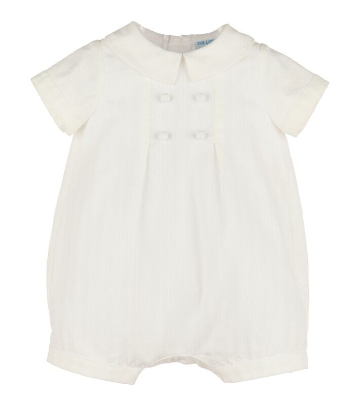 White Embro Boy Romper - White