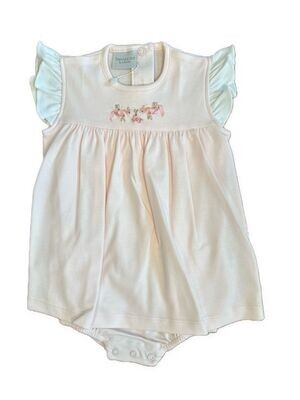 Bow Roses Apron Front Romper