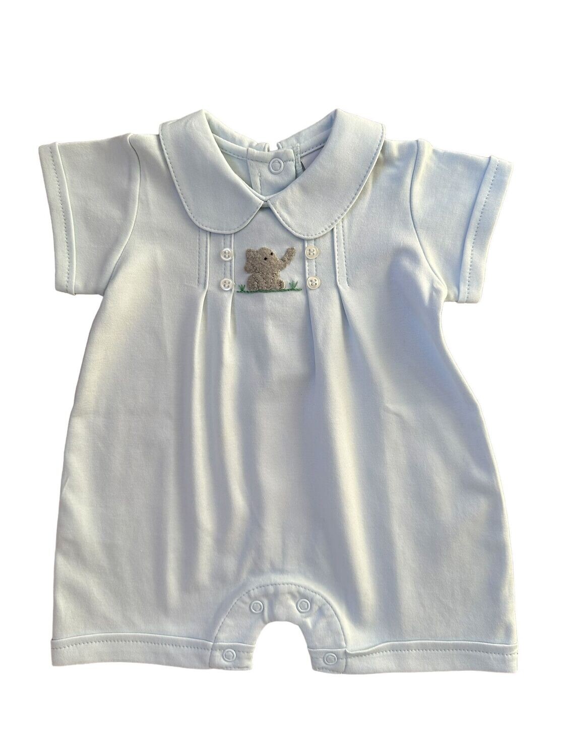Elephant Pleated Yoke Romper