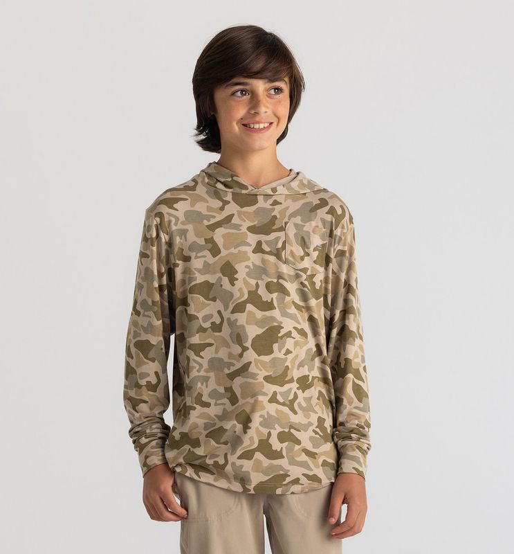 Boys Bamboo Shade Hoodie - Barrier Island Camo