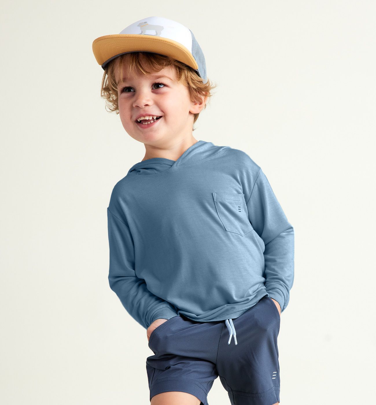 Boys Bamboo Shade Hoodie - Stormy Sea, Size: SM (7/8)
