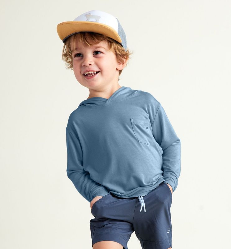 Boys Bamboo Shade Hoodie - Stormy Sea