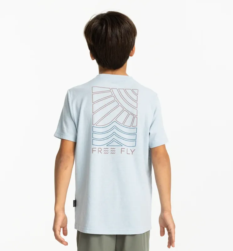 Boys Youth Sun & Surf Pocket Tee - Heather Cays Blue
