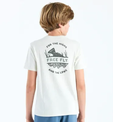 Boys High and Lows Tee - Heather Oyster