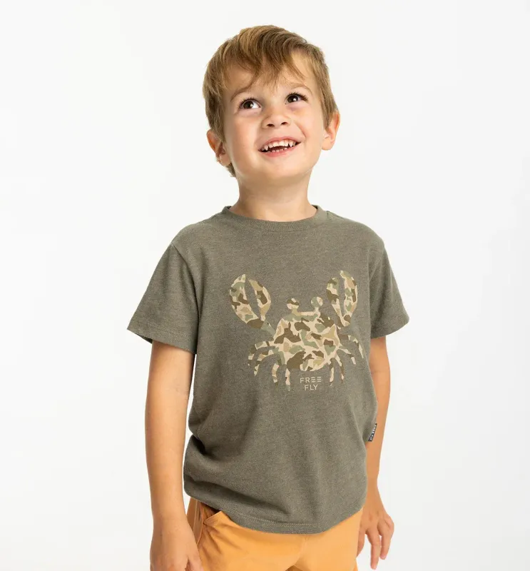 Boys Camo Crab Tee - Heather Fatigue
