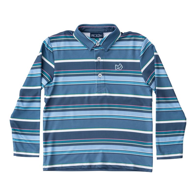 Pro Performance Polo L/S - Big Dipper Sunset Vibes Stripe