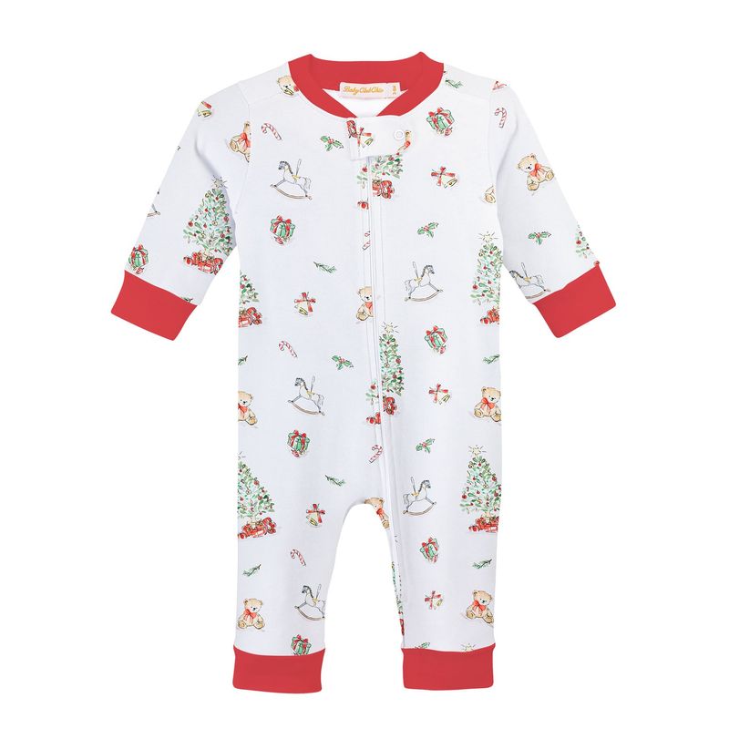 Christmas Tree Printed Zipper Coverall