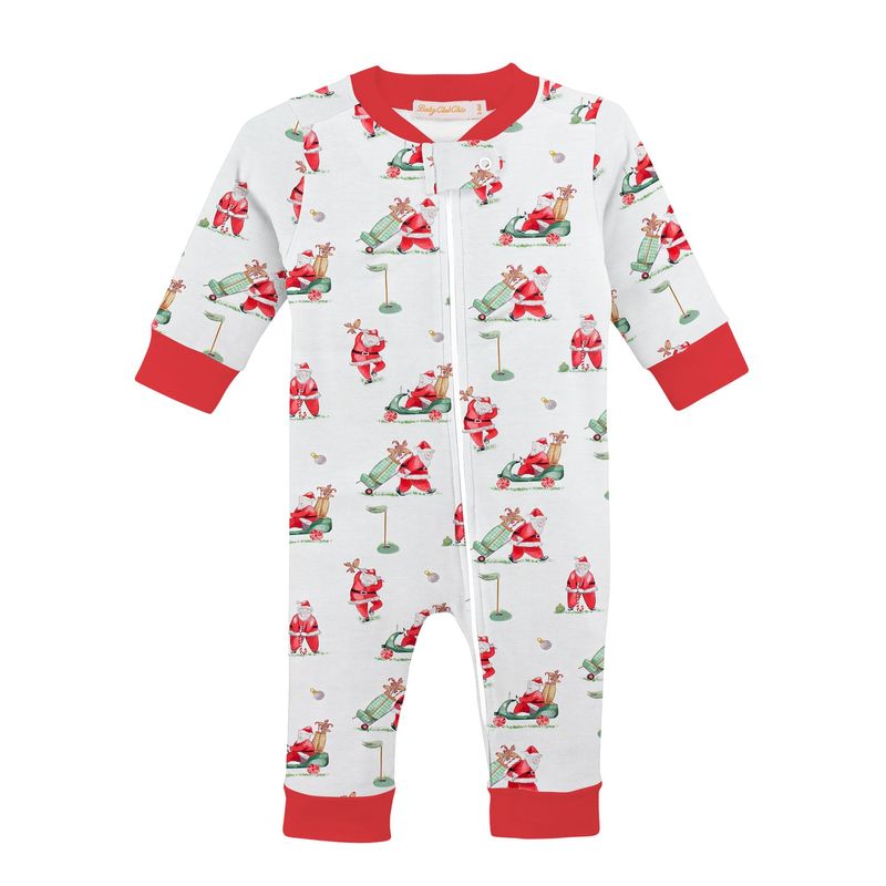 Santa's Golf Printed Zipper Coverall