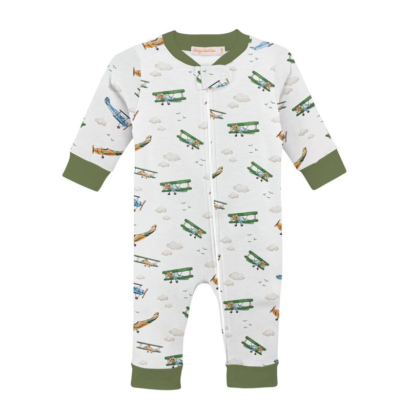 Airplanes Printed Zipper Coverall