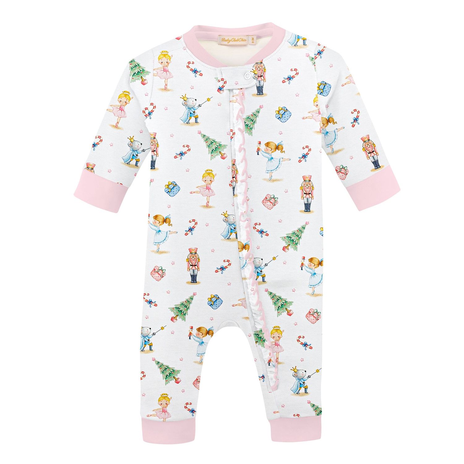 Clara and the Nutcracker 2 Printed Zipper Coverall w/ Ruffles