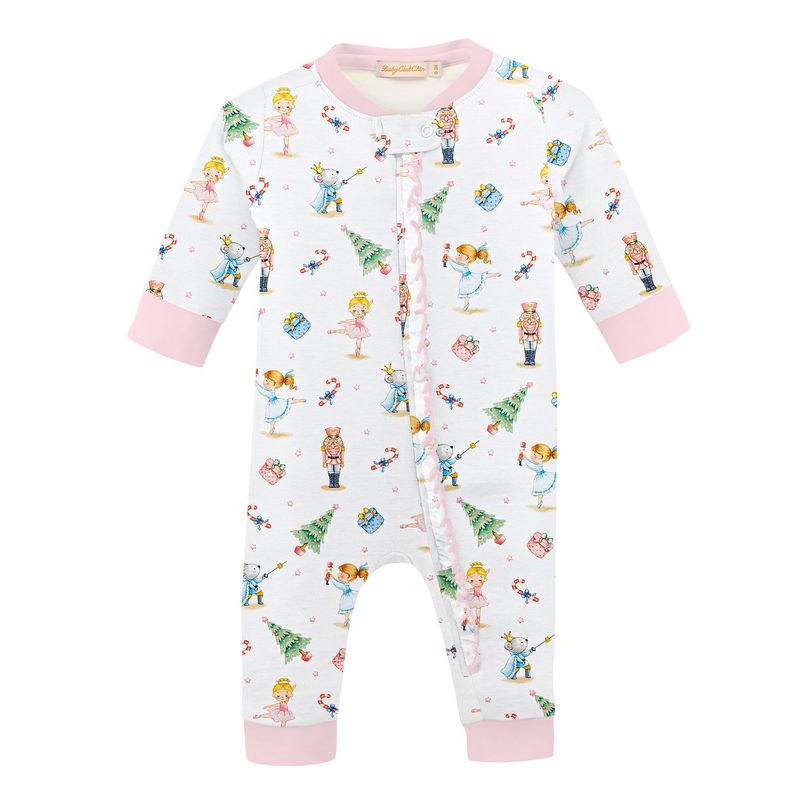 Clara and the Nutcracker 2 Printed Zipper Coverall w/ Ruffles