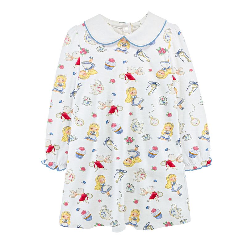 Alice In Wonderland Tea Party Dress w/ Round Collar