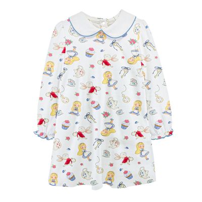 Alice In Wonderland Tea Party Dress w/ Round Collar