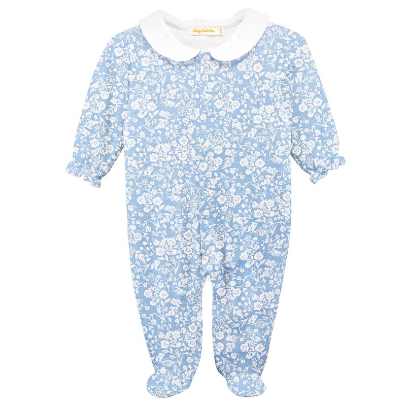 Blooming Garden Printed Footie w/ Round Collar