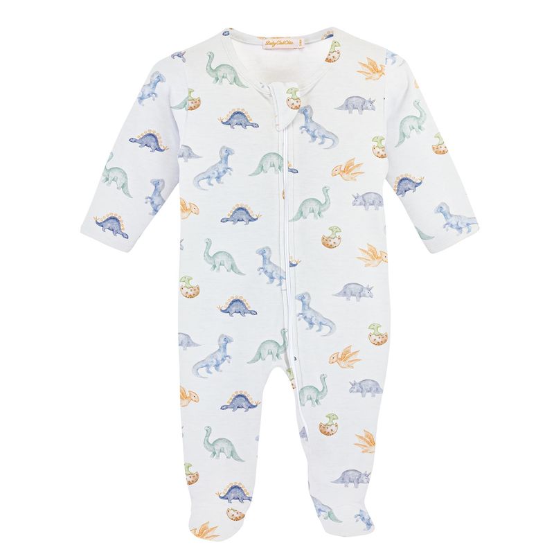 Baby Dinosaur Printed Zipped Footie