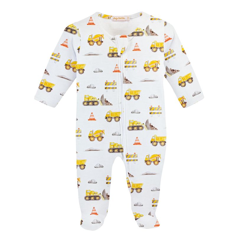 Construction Trucks Printed Zipped Footie