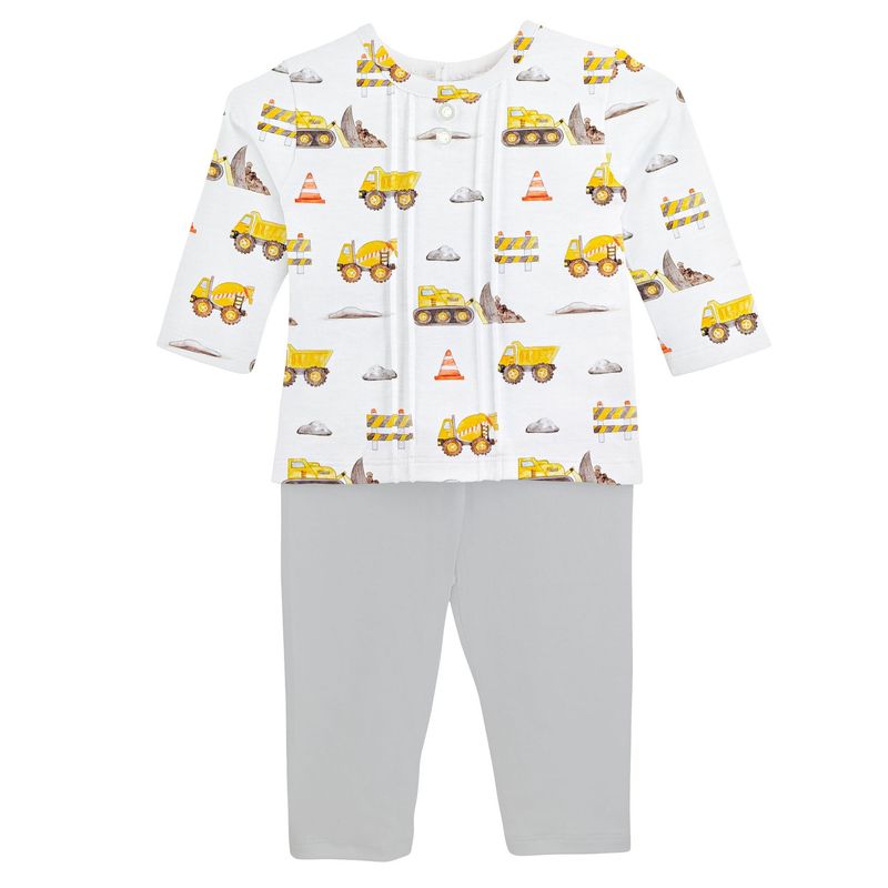 Construction Trucks Printed Tee & Pant Set