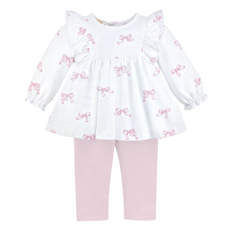 Pretty Bows Printed Blouse & Leggings Set
