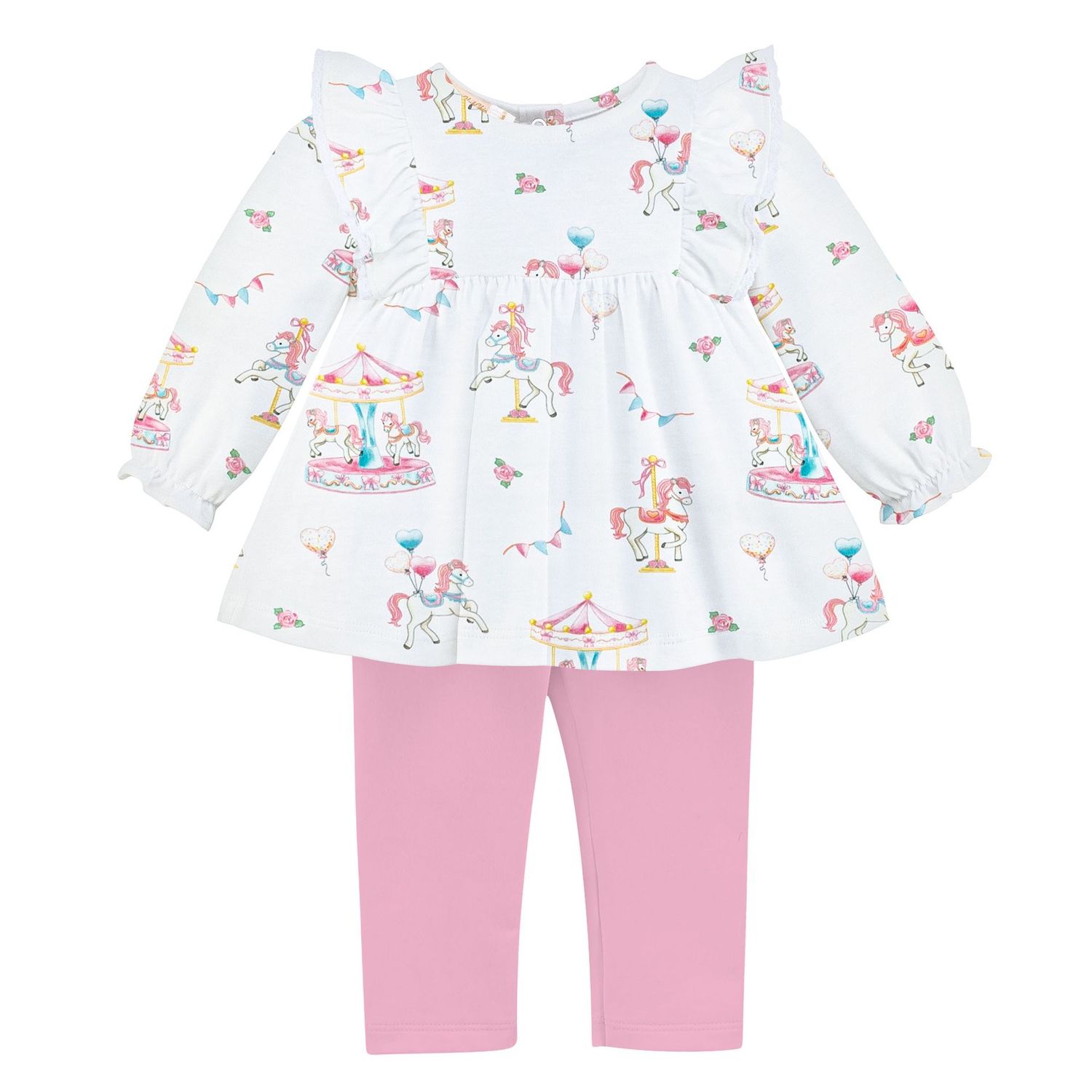 Carousel Printed Blouse & Leggings Set