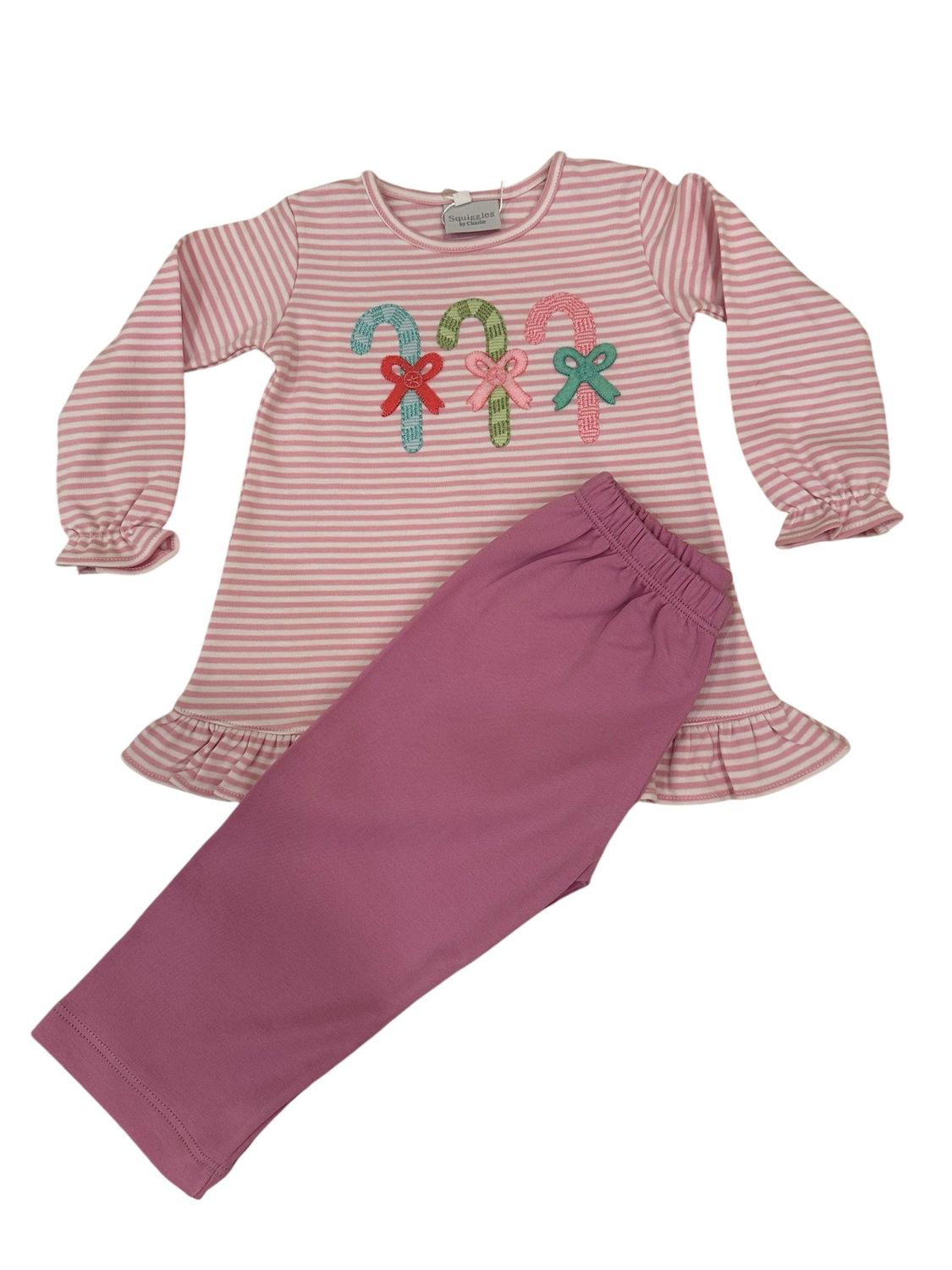 Pastel Candy Cane Legging Set