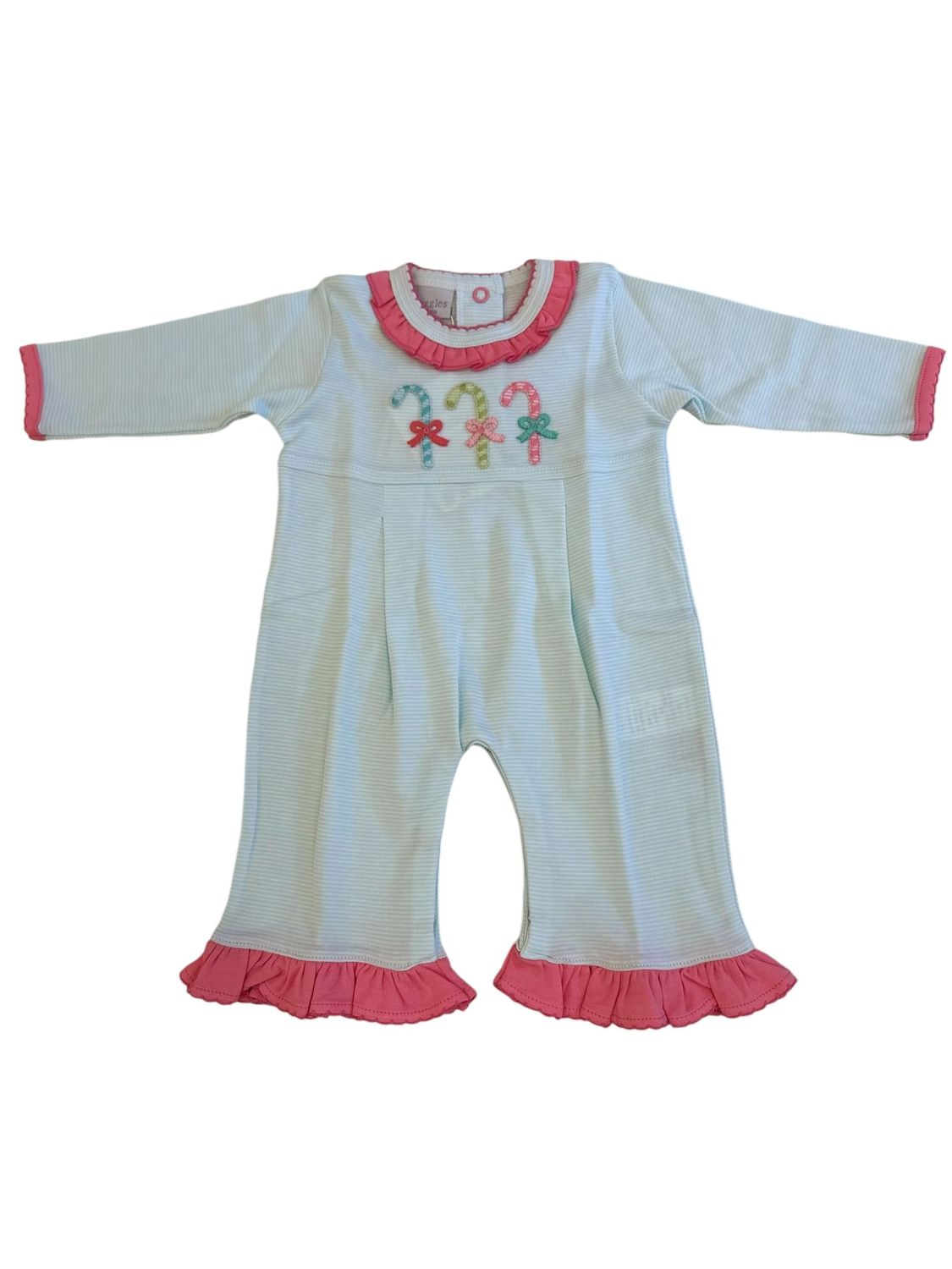 Pastel Candy Canes Coverall - Girl